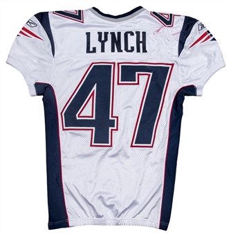2008 John Lynch Pre-season Game Used New England Patriots Road Jersey (Patriots ProShop COA)